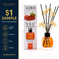 LORIS Parfum Diffuser 120ml Produk Bermerek Aroma Alami Berkualitas Tinggi untuk Kamar Mandi Rumah Kantor