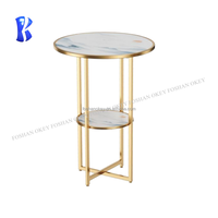 Décorations de table de buffet en or Table de cocktail à DEL avec dessus en verre trempé pour les tables à manger en acier inoxydable de fête et de mariage