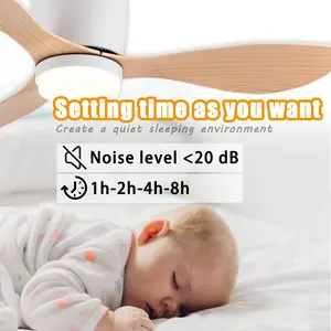 DCモーター52インチ大風量天井ファンLEDライトリモコン付きキッチンベッドルームダイニングルームパティオ - Product Image 5