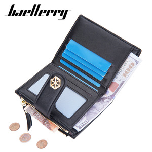 Baellerry Women's Short <b>Wallet</b> Black PU Leather Quilted Zipper Multifunctional Card <b>Holder</b> Everyday Use - Product Image 2