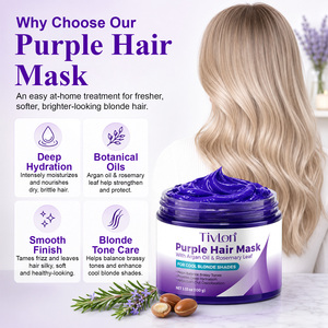 Tivlon Purple Hair 3-in-1 Care With Argan Oil Rosemary for Cool Blonde Tone Balance Deep Hydration Repair Moisture Distributor - Product Image 3