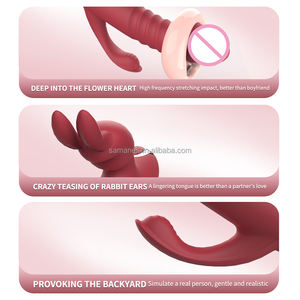 Vibrateur culotte en silicone haute vitesse <span class=keywords><strong>à</strong></span> 12 fréquences <span class=keywords><strong>pour</strong></span> femmes, stimulateur clitoridien et point G, godemiché télescopique type lapin - Product Image 6