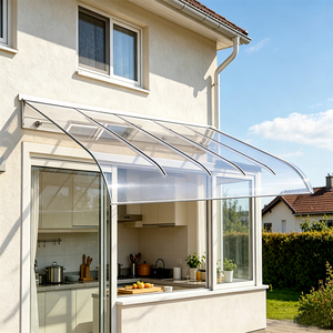 Abri de porte moderne en polycarbonate durable avec fenêtre <span class=keywords><strong>invisible</strong></span>, protection UV, couverture de patio extérieur, abri solaire résistant aux intempéries - Product Image 6