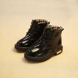 Bottes de neige pour enfants, à lacets latéraux, style princesse, en PU et caoutchouc, chaudes, hiver, semelle souple en coton - Product Image 3