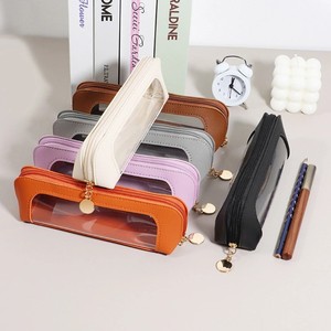 Portable <b>Makeup</b> <b>Brush</b> Storage Bag PU Leather Transparent Zipper Medium Capacity Home Storage Dustproof Cosmetic <b>Case</b> - Product Image 4