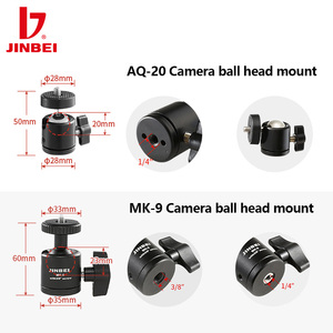 JINBEI AQ-20 Máy Ảnh Chuyên Nghiệp Gắn Chân Máy 360 Degre Xoay 1/4 Vít Mini Ball Head Adaptor - Product Image 3