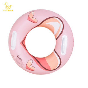 Bouée de bain gonflable ronde LCE2021-7 orange à motifs floraux en PVC 0,22 mm pour enfant unisexe, utilisation piscine, parc aquatique, plage - Product Image 3