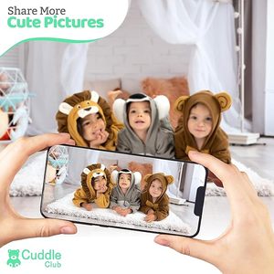Combinaison polaire pour bébé YU TU avec capuche, mitaines et chaussons convertibles, compatible avec les sièges <span class=keywords><strong>auto</strong></span>, douce et chaude, fermeture éclair facile - Product Image 5
