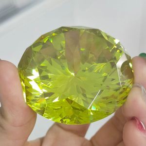 Zirconia cúbica sintética verde manzana redonda de 50mm, adorno de piedras sueltas de circón de gran tamaño - Product Image 2