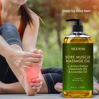 Huile de massage corporelle biologique naturelle en gros, marque privée, à la lavande, relaxante, anti-cellulite