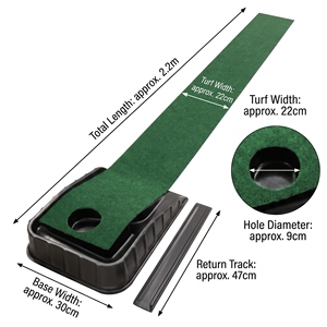Set de Tapete de Práctica de <span class=keywords><strong>Golf</strong></span> de 2 Metros con <span class=keywords><strong>Putter</strong></span>, 3 Pelotas, Disco de Objetivo, Kit Completo para Práctica de Putting en Interiores - Product Image 3