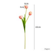 Vente en gros d'usine, 3 têtes de tulipes artificielles, tulipes à longue tige, fleurs en soie pour centre de table de mariage, décoration de la maison, vase