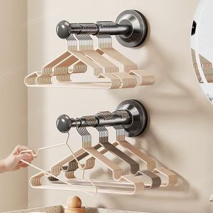 Wall Mounted Clothes <b>Hanger</b> <b>Organizer</b> Suction Cup No Drilling Balcony Drying Rack <b>Storage</b> Solution For Clothing <b>Hangers</b> - Product Image 1