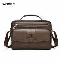 Sac à bandoulière en cuir PU pour homme WEIXIER, sac messager tendance pour homme, sac de voyage d'affaires, sacoche pour téléphone portable pour garçon