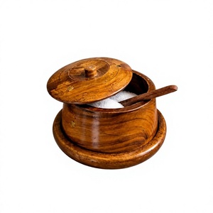 Natural Premium Durable Wooden <b>Jar</b> Lid 250mL Classic Eco-Friendly Airtight Multifunction <b>Kitchen</b> <b>Storage</b> Container <b>for</b> Spice AZ - Product Image 2