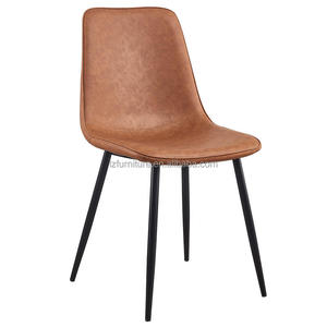 Chaise de restaurant moderne en cuir PU, couleur turquoise, design contemporain, mobilier de salle à manger durable, usage commercial - Product Image 4