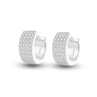 Boucles d'oreilles Dan Jewelry en argent sterling 925 pour femmes, pavé de zircone cubique 5A, style Huggie Hoop, pour usage quotidien, cadeau