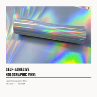 Rouleau de vinyle PVC holographique brillant auto-adhésif imprimable au laser, film éco-solvant, résistant aux UV et à l'eau, matériau publicitaire 1,27 m x 50 m