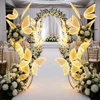 Arche lumineuse LED personnalisée en forme de papillon pour mariage, salle de réception, hôtel, restaurant, anniversaire, événement, décoration de magasin