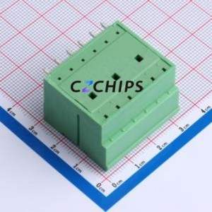 DB2ERH-5.08-2*6P-GN Plug-in Terminal Block Bent Lead Through Hole,P=5.08mm Board-to-Board / Socket - Closed 2x6P 5.08mm Green - Product Image 2