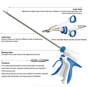 LHWUS1, instrumentos quirúrgicos laparoscópicos veterinarios, sistema de bisturí ultrasónico, generador quirúrgico, ligadura con bisturí - Product Image 6