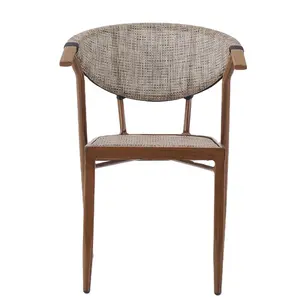 Rattan hasır kolsuz yan sandalye, bambu ucuz sandalye, fransız kafe sandalyesi dış mekan mobilyası
