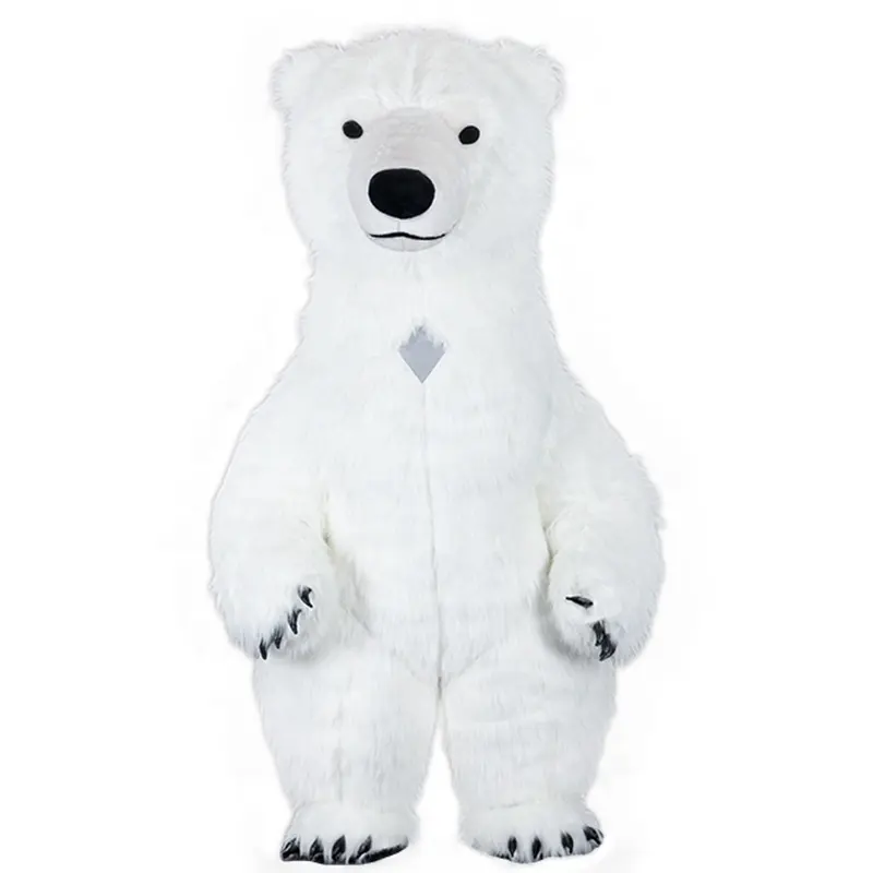 Dizer ar inflável mascote urso polar traje de mascote para propaganda casamento de pelúcia personalizar adulto