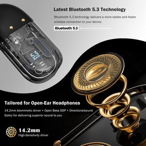 หูฟังกีฬาไร้สายแบบไร้สายหูฟังเอียร์บัดตัดเสียงรบกวน ENC หูฟังเอียร์บัดแบบเกี่ยวหูหูฟังเสียง Type-C หูฟังเทคโนโลยี - Product Image 3