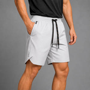 <b>Men's</b> <b>Checkered</b> Quick Dry Drawstring <b>Shorts</b> Mid Waist Casual Sport <b>Shorts</b> with Logo Front - Product Image 5