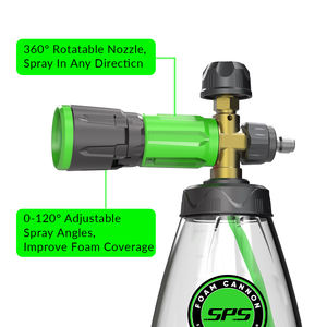वी 3.0 भारी ड्यूटी पीतल एम 22 और 1/4 त्वरित कनेक्ट पारदर्शी बोतल फोम का सबसे अच्छा स्प्रे फोम बंदूक तरल साबुन कैंनन - Product Image 5