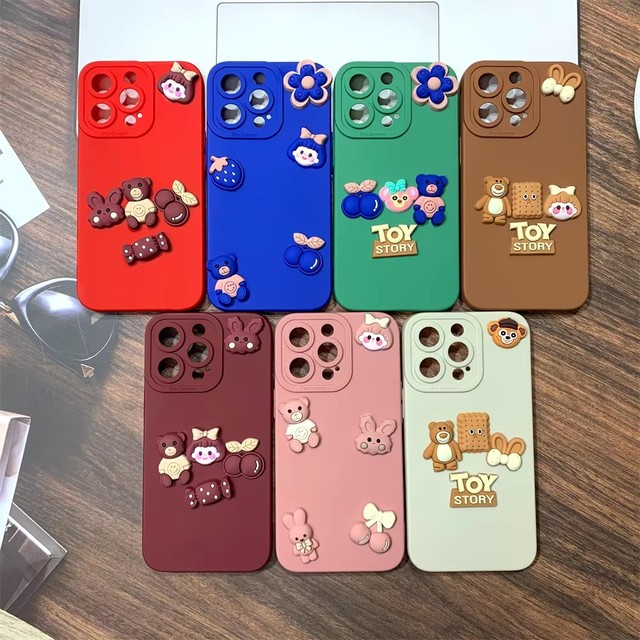 For iPhone 17 Air Cartoon TPU Soft 3D Cartoon DIY Toys Mobile Covers Phone Back Casing for Iphone15 16 14 13 Plus Pro Max
