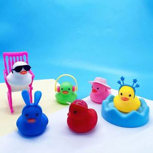 Custom Logo <b>Bathing</b> Water Play Toy Big Milk Tea Vinyl Little Yellow Duck Plastic Sound Squeeze Children - Product Image 4