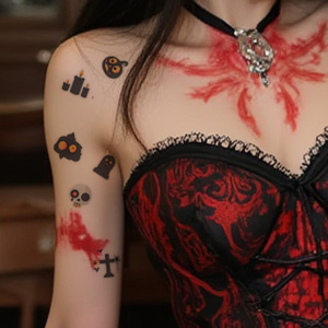 Autocollant Temporaire de Tatouage pour <span class=keywords><strong>Halloween</strong></span>, Dessin Animé Imperméable, Idéal pour le Visage, le Bras et les Doigts - Product Image 2