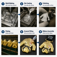 Medalla de Judo Personalizada, Premio para Torneo de Jiu Jitsu, Artes Marciales, Diseño OEM 3D 2D, Acabado Dorado, Diseño de Cinturón Negro con Cinta