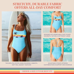 Costume da bagno intero Ocean Pacific da donna e ragazza con schiena incrociata - Product Image 5