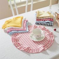 Sets de table en tissu de coton, décoration de table, sets de table ronds/rectangulaires, couleur unie, sets de table pour table à manger, 30x45cm