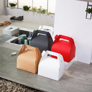 Scatola Regalo Rettangolare in Cartone Bianco Ecologico con Logo Personalizzato, Manico e Stampa a Caldo <span class=keywords><strong>per</strong></span> Pane - Product Image 2