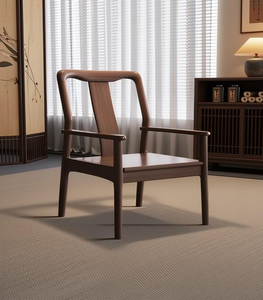 Modern Wooden Living Room Chair Solid Back Handmade Midcentury Design Leisure Furniture for Home Carpet Surface - Product Image 1