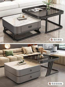 方形客厅，小户型，简约现代，石板，轻豪华，玻璃茶几 - Product Image 4