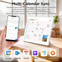 Cadre photo numérique intelligent 21,5 pouces avec calendrier, Android 15, assistant vocal IA, prise en charge MP4/MP3/AVI, planificateur familial et tableau des tâches