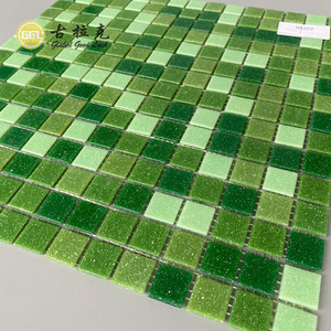 Hình vuông màu xanh lá cây Gạch Mosaic Thủy Tinh cho biệt thự hồ bơi trang trí - Product Image 3