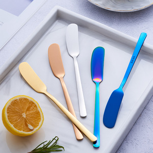Couteau à beurre, couteau à <span class=keywords><strong>fromage</strong></span>, couteau à crème et à dessert, et spatule à sauce salade en acier inoxydable 304 finition miroir, style coréen personnalisé - Product Image 4