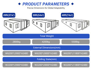 בית מיכל להגה 20 רגל טרומי מתקפל בית מיכל בית פלדה וילה חיצונית לבית מגורים - Product Image 2