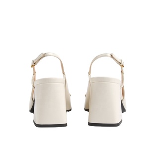Chaussures à talons hauts pour femmes, modèle 2024, de qualité supérieure, luxueuses, respirantes, à lacets, avec boucle Horsebit, bout carré, blanches, pour l'été - Product Image 5