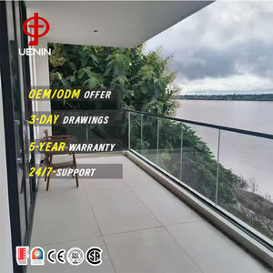 Rampe <span class=keywords><strong>en</strong></span> <span class=keywords><strong>verre</strong></span> <span class=keywords><strong>trempé</strong></span> de qualité professionnelle avec main courante enduite de poudre d'acier inoxydable pour balcon <span class=keywords><strong>et</strong></span> usage résidentiel commercial - Product Image 1