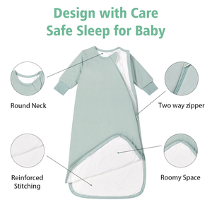 <span class=keywords><strong>Gigoteuse</strong></span> pour bébé à manches longues en bambou 95% et élasthanne 5% - Sac de couchage unisexe en rayonne <span class=keywords><strong>avec</strong></span> fermeture éclair bidirectionnelle - Pour bébés et tout-petits - 1,0 <span class=keywords><strong>Tog</strong></span> - Product Image 3