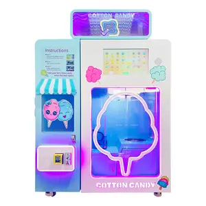 factory customized full automatic cotton candy vending machine bill and coin operated Cotton Candy Floss making Machine for sale