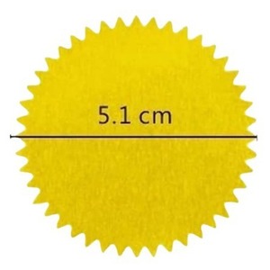 Étiquette de scellage gaufrée personnalisée en forme de gaufrette certifiée Or avec bord dentelé, autocollants adhésifs durables, stratifié UV artisanal - Product Image 6