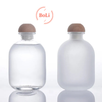250ml 500ml Op maat gemaakte platte ronde transparante frosted glazen fles voor whisky, tequila, gin, likeur & fruitwijn