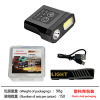 Linterna Frontal con Clip, Recargable, Sensor de Movimiento, Haz de Luz Amplio, LED, 2 Formas de Uso, para Pesca, Camping, Senderismo, Trabajo al Aire Libre